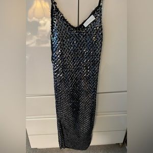 Buckner Beautiful Sequin Dress size 7 with black sash